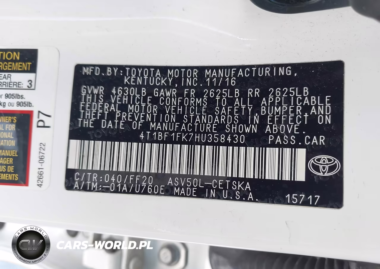 2017 Toyota Camry Se VIN:4T1BF1FK7HU358430 - 9