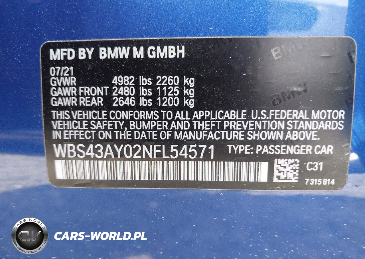 2022 BMW M3 Competition xDrive VIN:WBS43AY02NFL54571 - 9