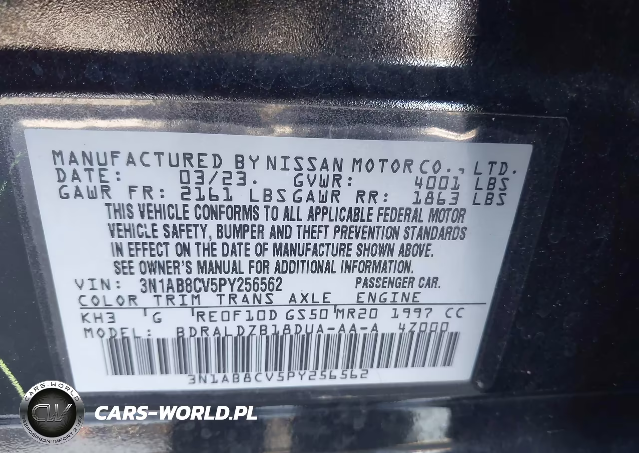 2023 Nissan Sentra Sv Xtronic Cvt VIN:3N1AB8CV5PY256562 - 9