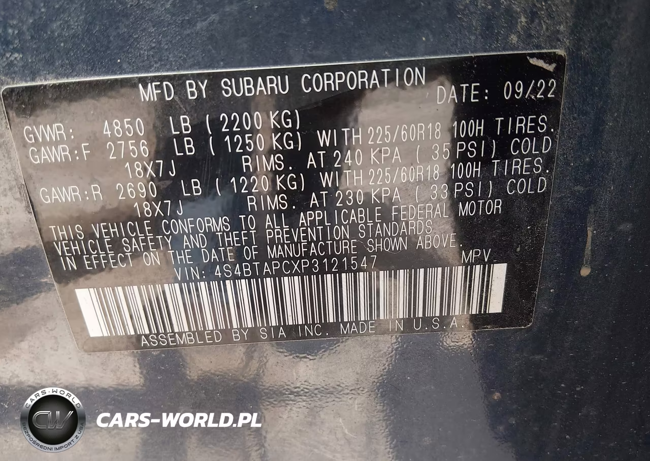 2023 Subaru Outback Touring VIN:4S4BTAPCXP3121547 - 9