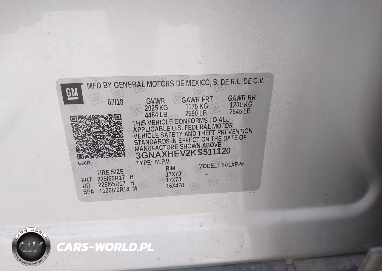 2019 Chevrolet Equinox Ls VIN:3GNAXHEV2KS511120 - 9