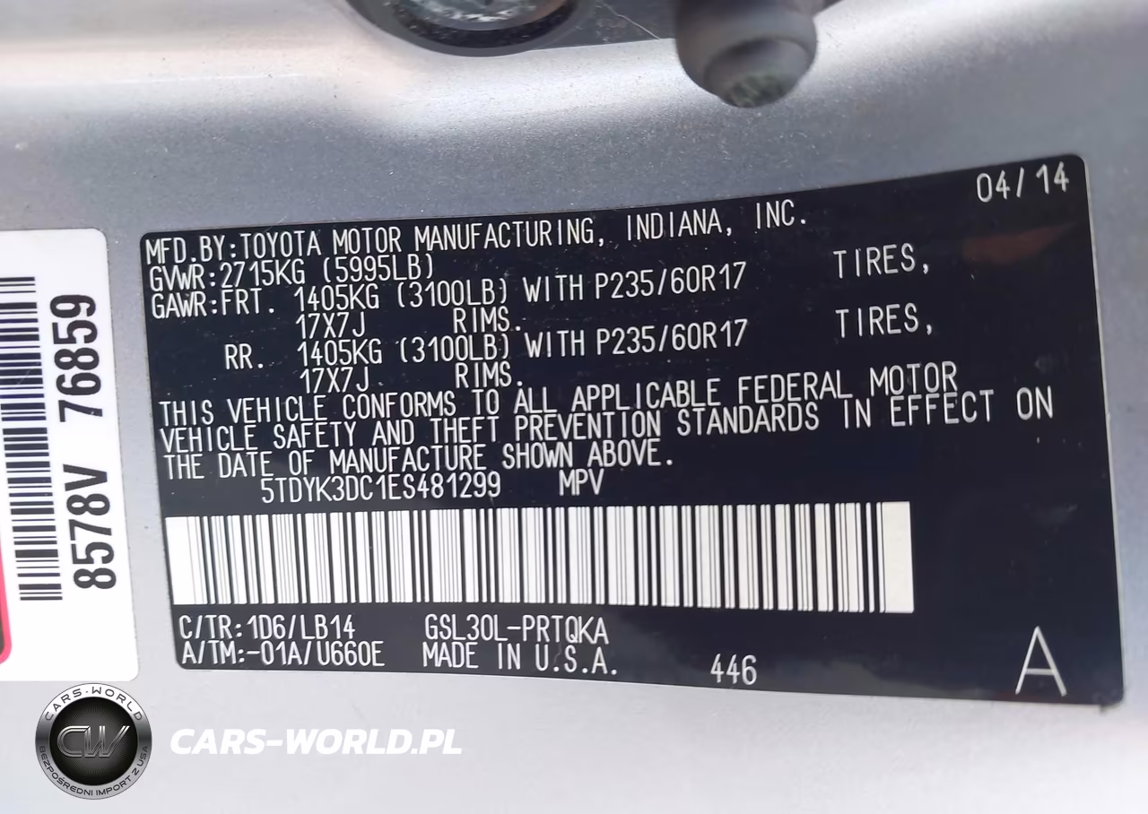 2014 Toyota Sienna Xle V6 7 Passenger Auto Access Seat-Xle V6 8 Passenger VIN:5TDYK3DC1ES481299 - 9