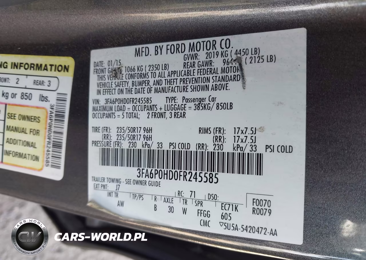 2015 Ford Fusion Se VIN:3FA6P0HD0FR245585 - 9