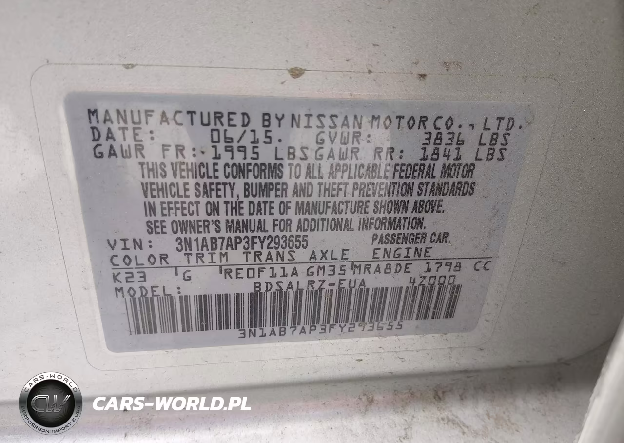 2015 Nissan Sentra Sr VIN:3N1AB7AP3FY293655 - 9