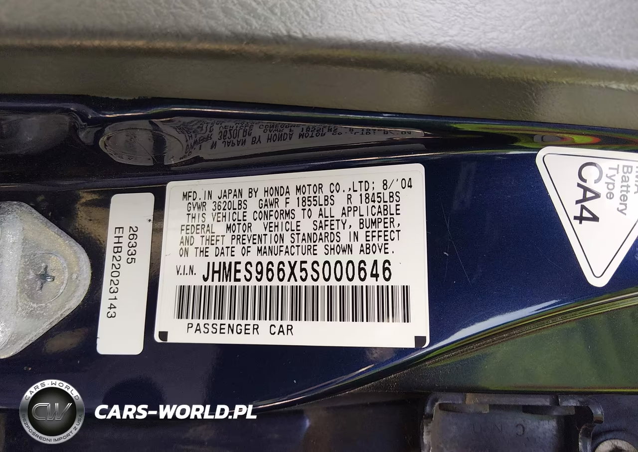 2005 Honda Civic Hybrid VIN:JHMES966X5S000646 - 9