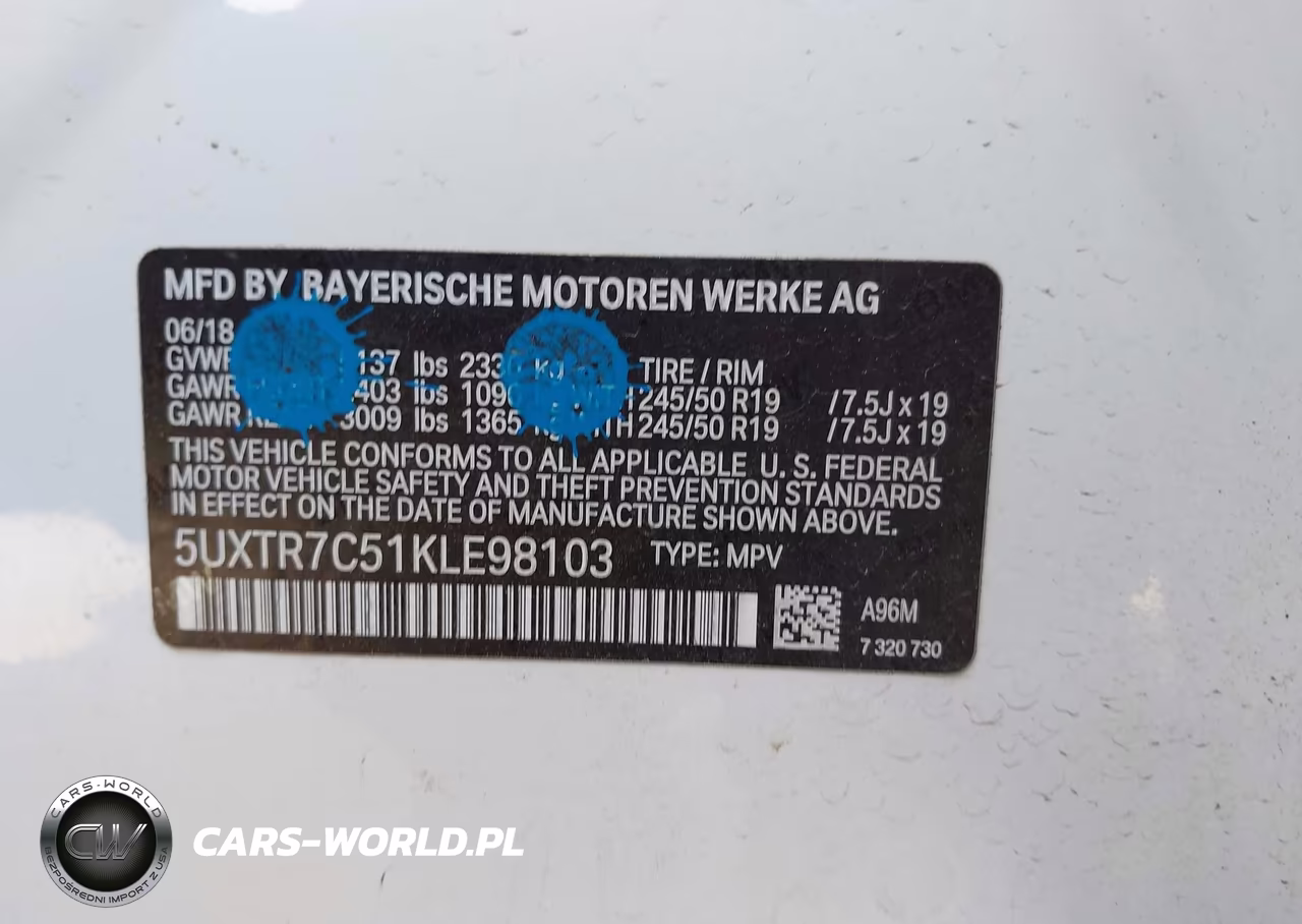 2019 BMW X3 Sdrive30I VIN:5UXTR7C51KLE98103 - 9
