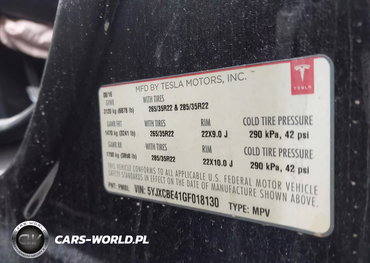 2016 Tesla Model X 75D-P100D-P90D VIN:5YJXCBE41GF018130 - 9