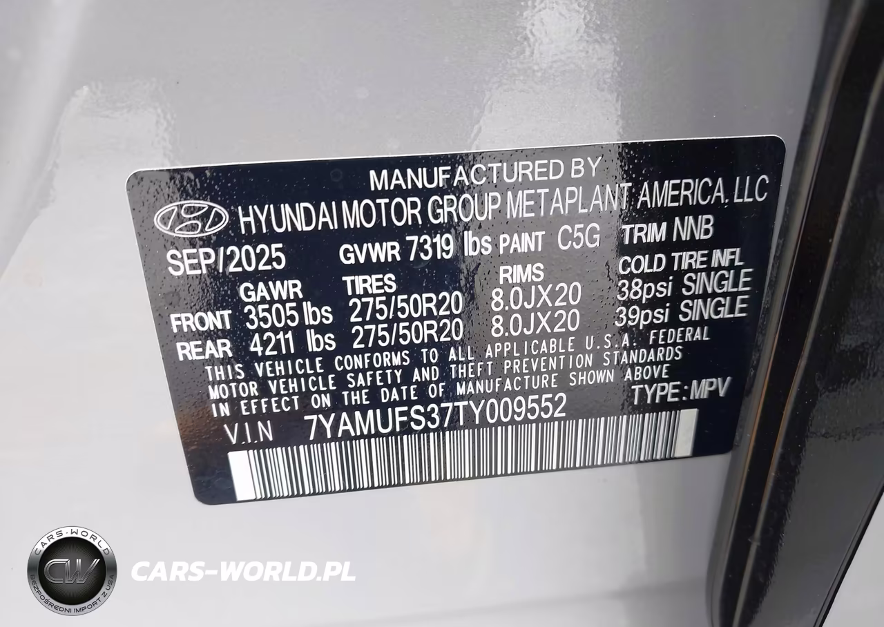 2026 Hyundai Ioniq 9 Sel VIN:7YAMUFS37TY009552 - 9