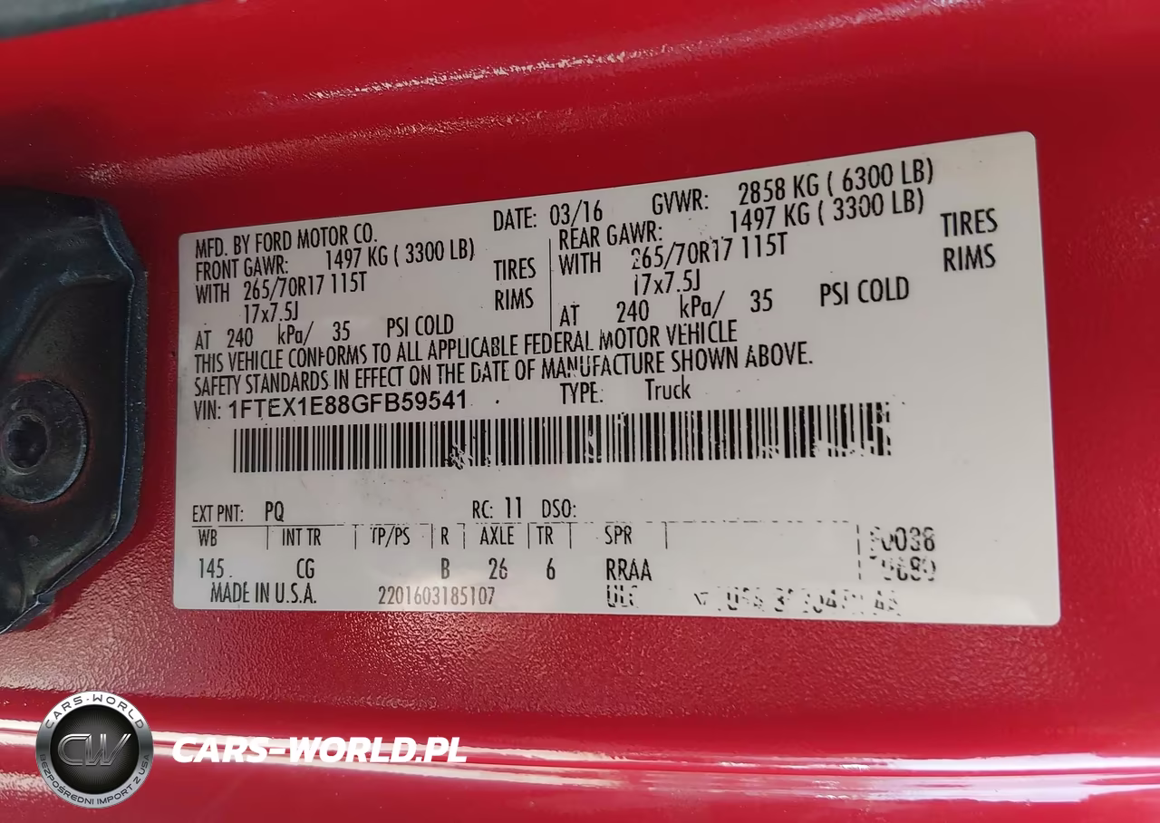 2016 Ford F-150 Xl VIN:1FTEX1E88GFB59541 - 9