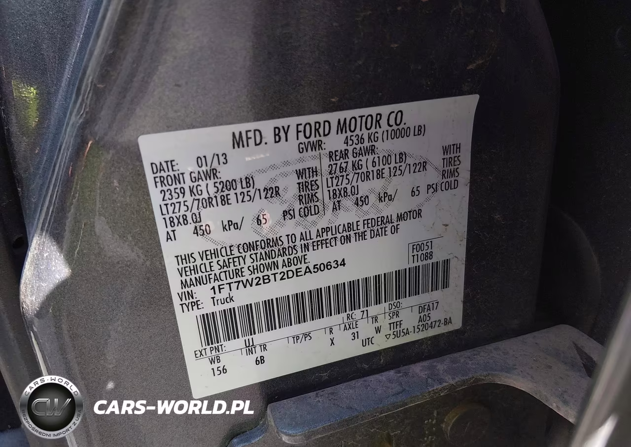 2013 Ford F-250 Lariat VIN:1FT7W2BT2DEA50634 - 9