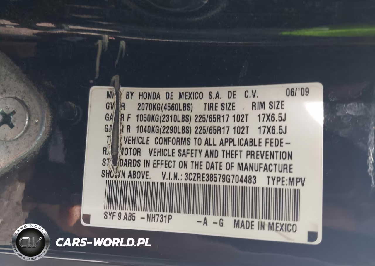 2009 Honda Cr-V Ex VIN:3CZRE38579G704483 - 9