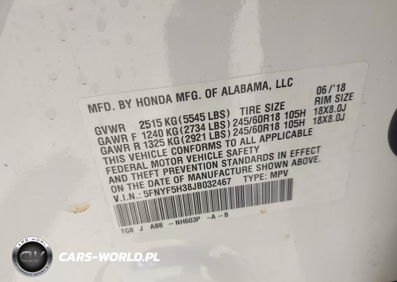 2018 Honda Pilot Ex VIN:5FNYF5H38JB032467 - 9