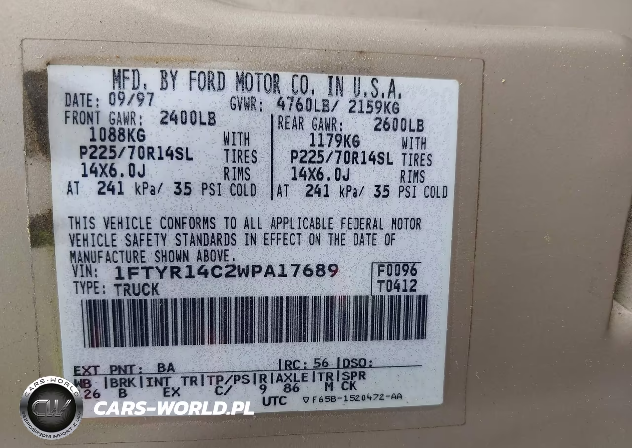 1998 Ford Ranger Xl-Xlt VIN:1FTYR14C2WPA17689 - 9