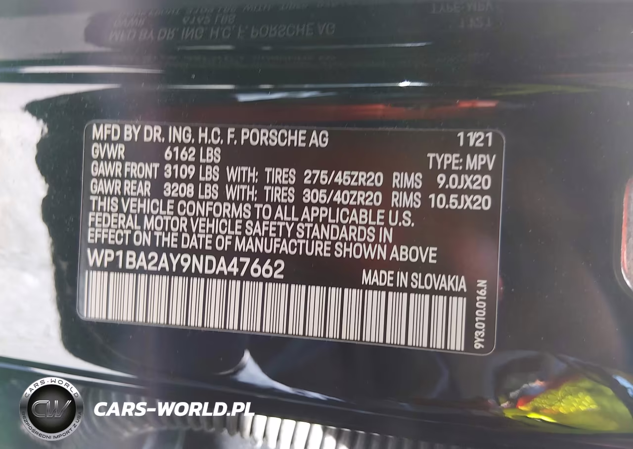 2022 Porsche Cayenne Coupe Platinum Edition VIN:WP1BA2AY9NDA47662 - 9