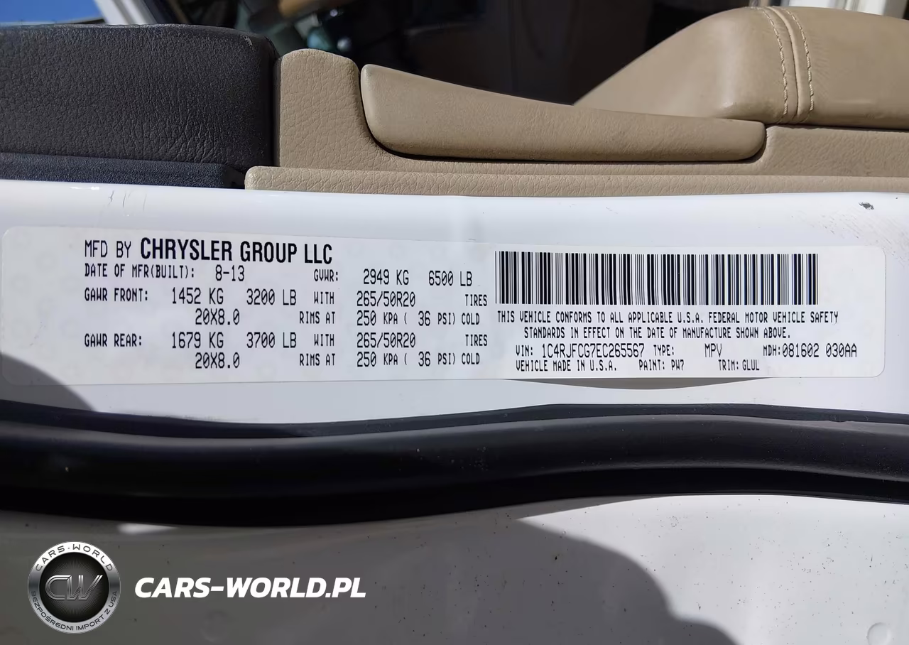 2014 Jeep Grand Cherokee Overland VIN:1C4RJFCG7EC265567 - 9