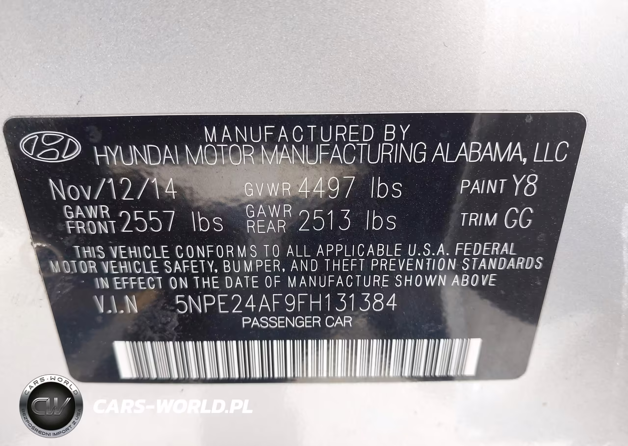 2015 Hyundai Sonata Se VIN:5NPE24AF9FH131384 - 9