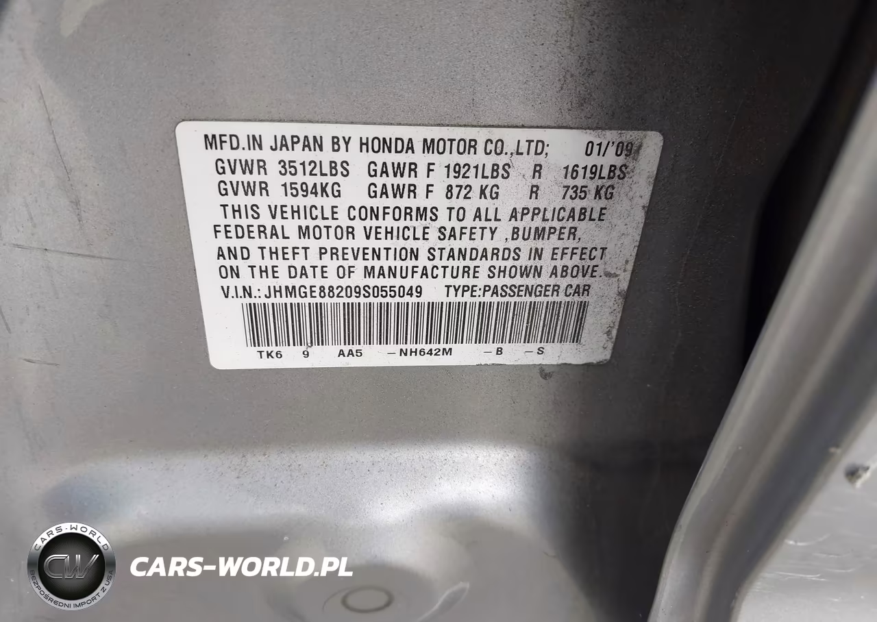 2009 Honda Fit VIN:JHMGE88209S055049 - 9