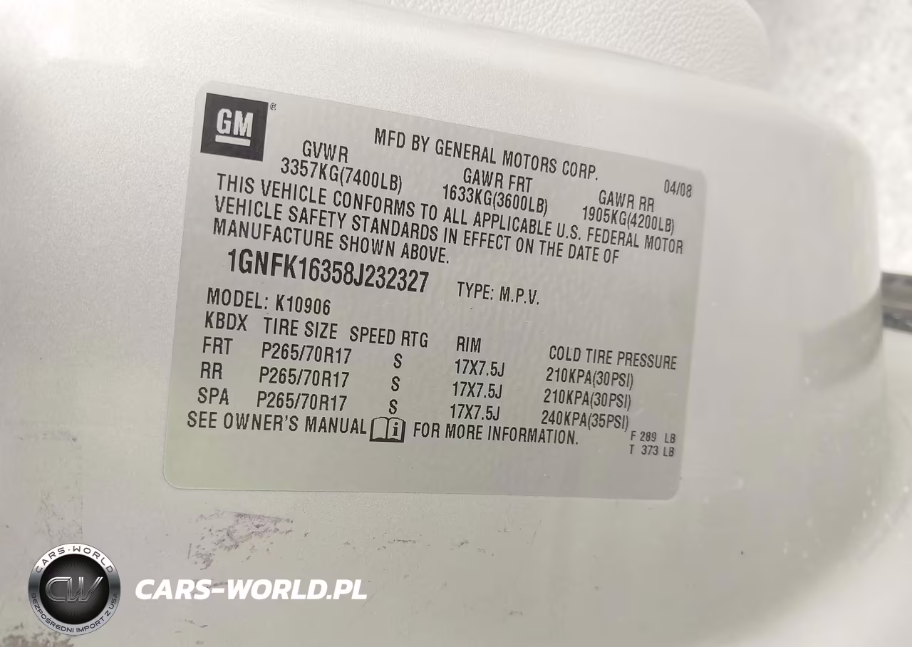 2008 Chevrolet Suburban 1500 Lt VIN:1GNFK16358J232327 - 9