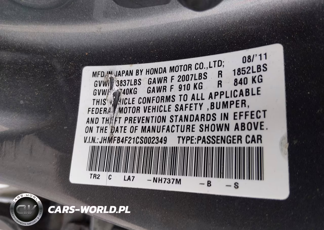 2012 Honda Civic Hybrid VIN:JHMFB4F21CS002349 - 9