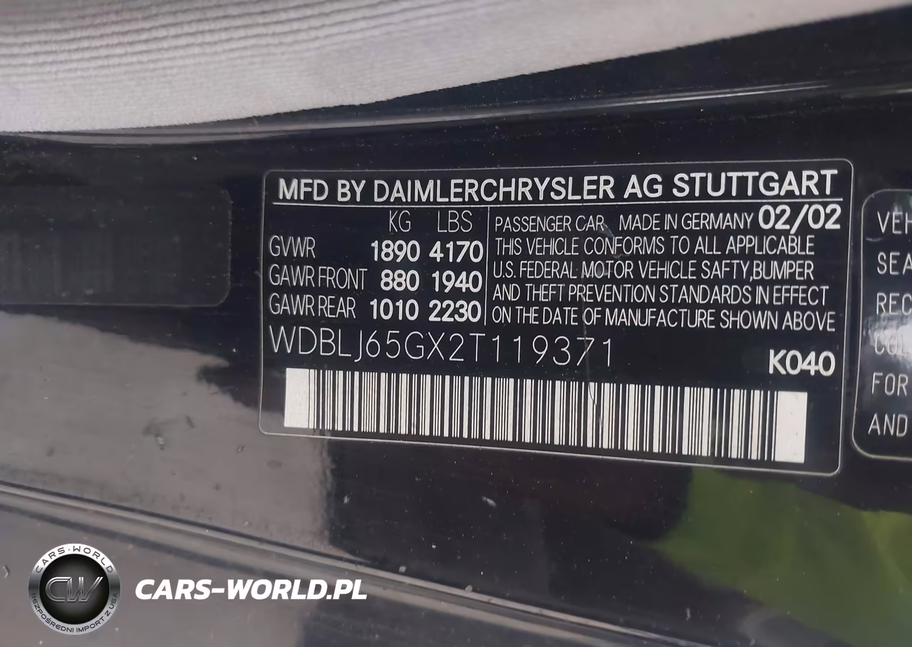 2002 Mercedes-Benz Clk 320 VIN:WDBLJ65GX2T119371 - 9