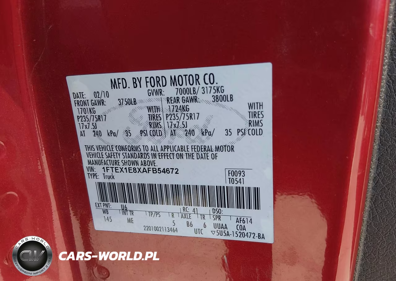 2010 Ford F-150 Stx-Xl-Xlt VIN:1FTEX1E8XAFB54672 - 9