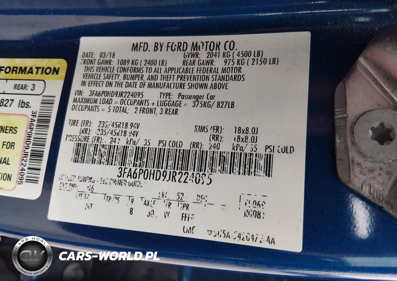 2018 Ford Fusion Se VIN:3FA6P0HD9JR224095 - 9
