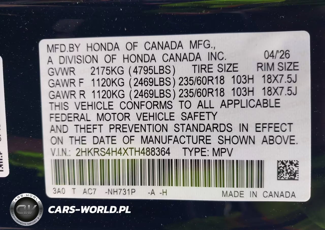 2026 Honda Cr-V Ex Awd VIN:2HKRS4H4XTH488364 - 9