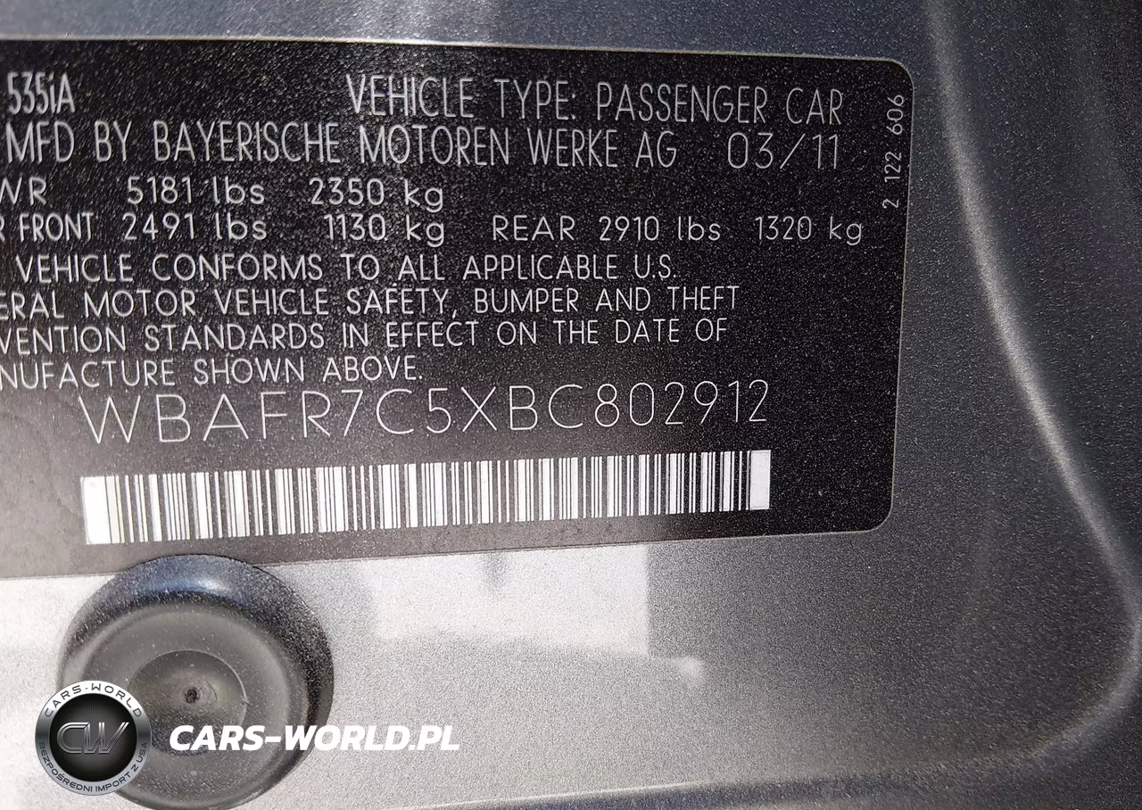 2011 BMW 535I VIN:WBAFR7C5XBC802912 - 9