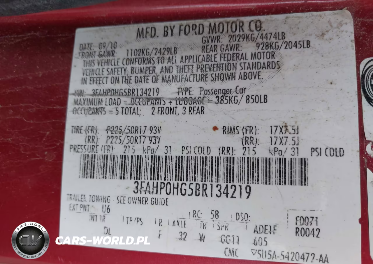 2011 Ford Fusion Se VIN:3FAHP0HG5BR134219 - 9