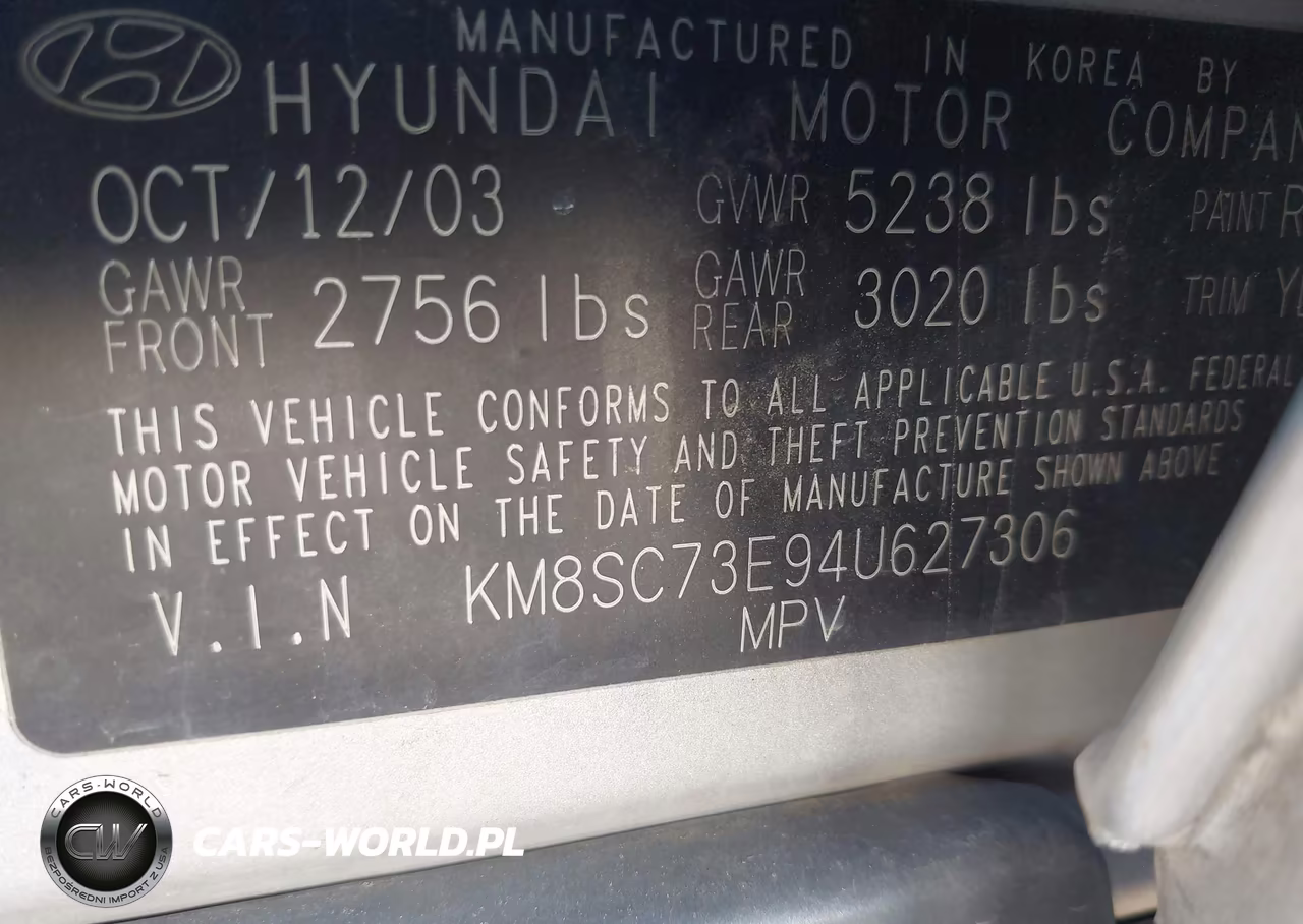 2004 Hyundai Santa Fe Gls-Lx VIN:KM8SC73E94U627306 - 9
