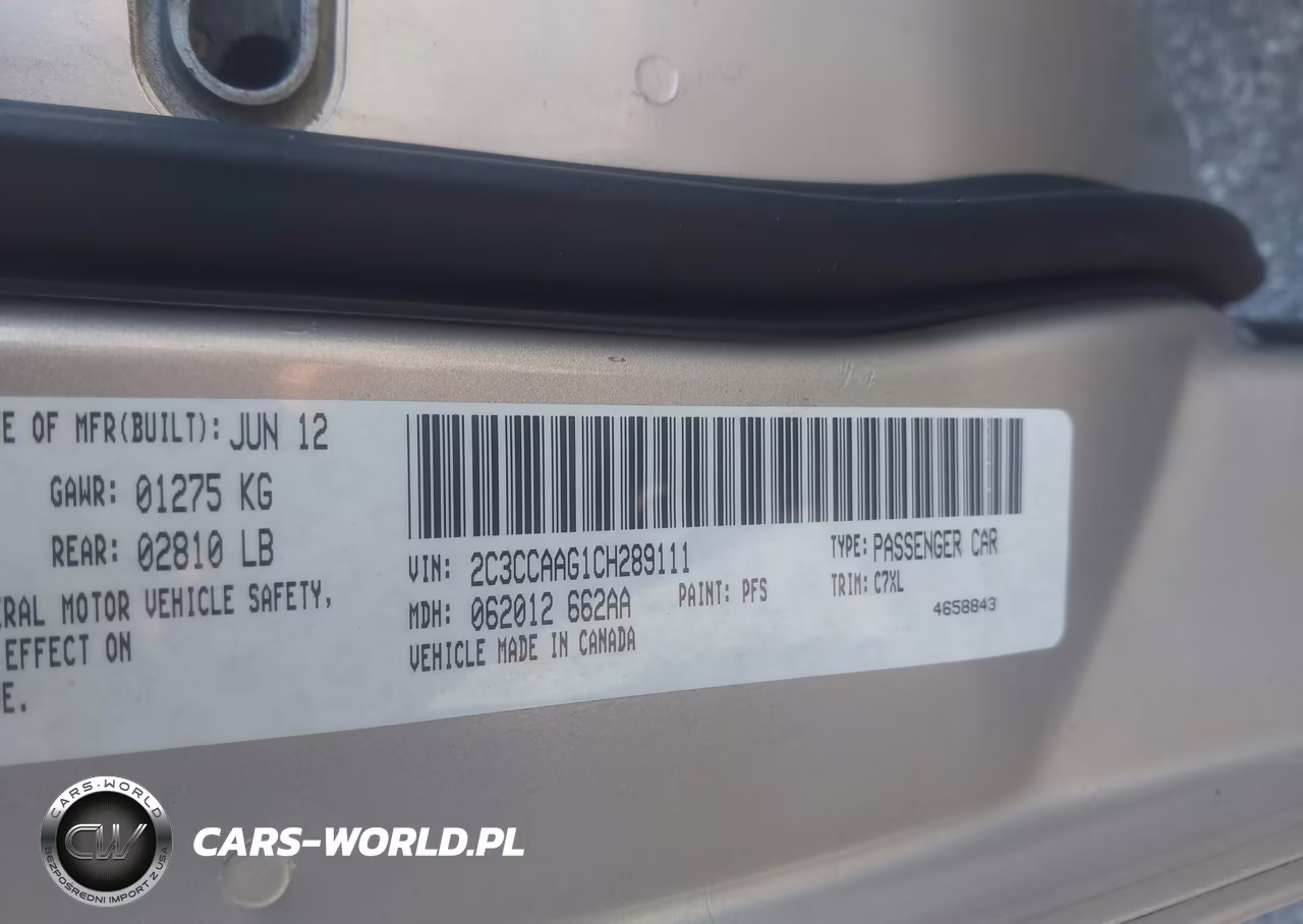 2012 Chrysler 300 VIN:2C3CCAAG1CH289111 - 9