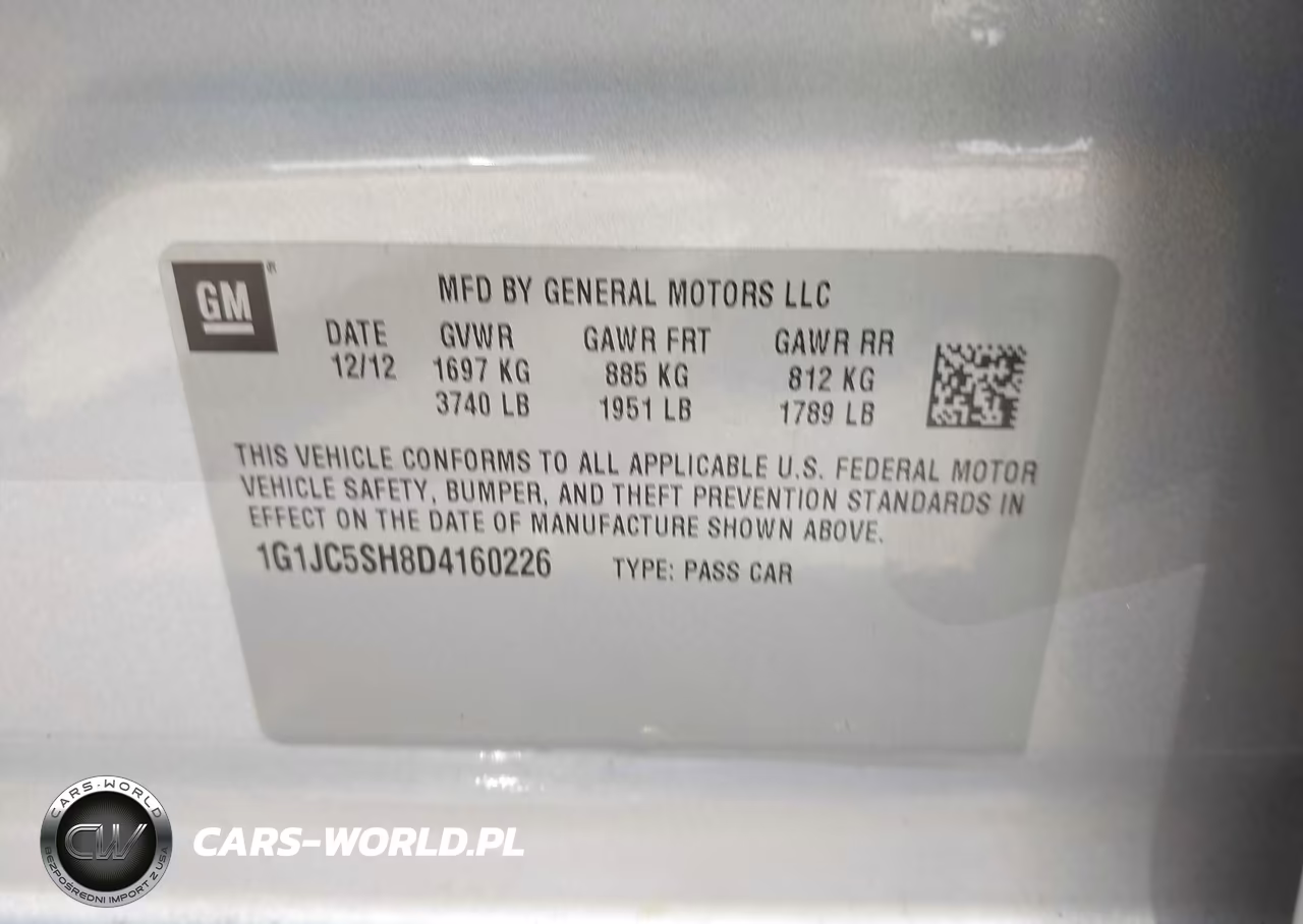 2013 Chevrolet Sonic Lt Auto VIN:1G1JC5SH8D4160226 - 9