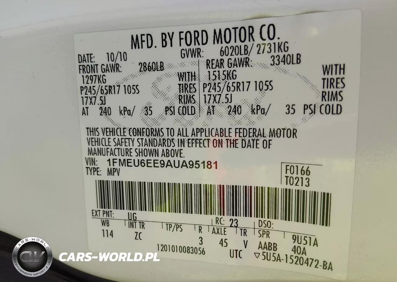2010 Ford Explorer Eddie Bauer VIN:1FMEU6EE9AUA95181 - 9