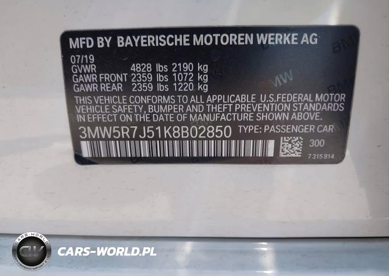 2019 BMW 330I xDrive VIN:3MW5R7J51K8B02850 - 9