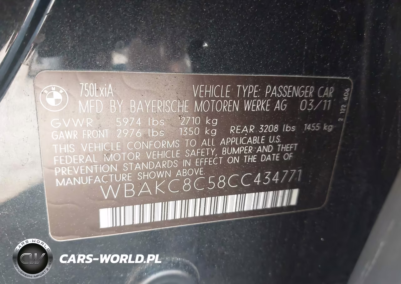 2012 BMW 750Li xDrive VIN:WBAKC8C58CC434771 - 9