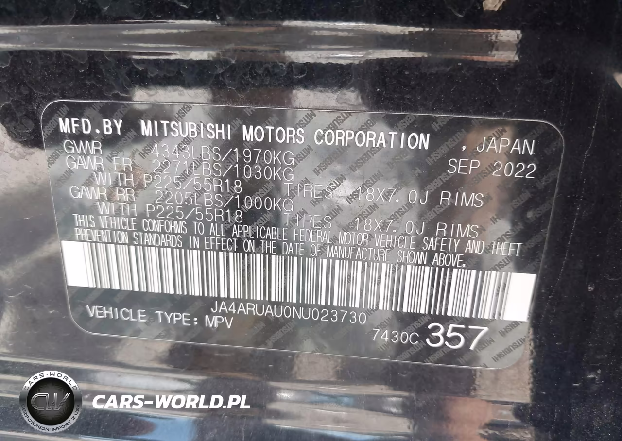 2022 Mitsubishi Outlander Sport 2.0 Be Awc-2.0 Es Awc-2.0 Le Awc-2.0 Se Awc-2.0 Se Special Edition Awc VIN:JA4ARUAU0NU023730 - 9