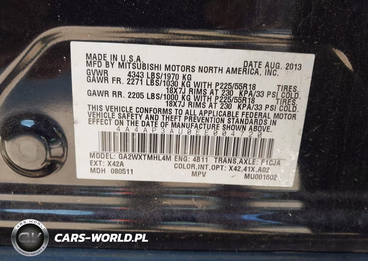 2014 Mitsubishi Outlander Sport Es VIN:4A4AP3AU0EE004720 - 9