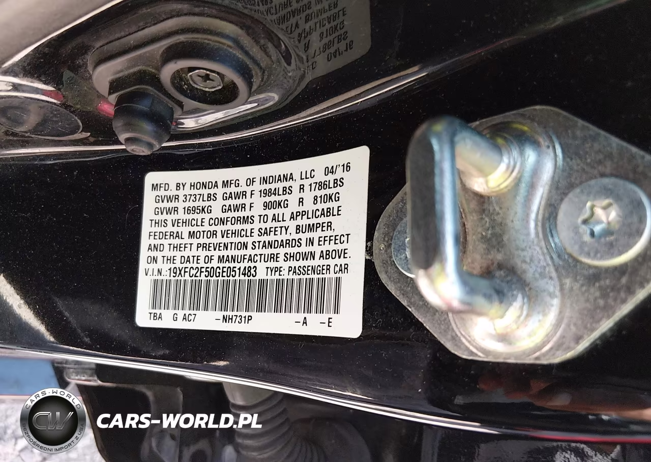 2016 Honda Civic Lx VIN:19XFC2F50GE051483 - 9