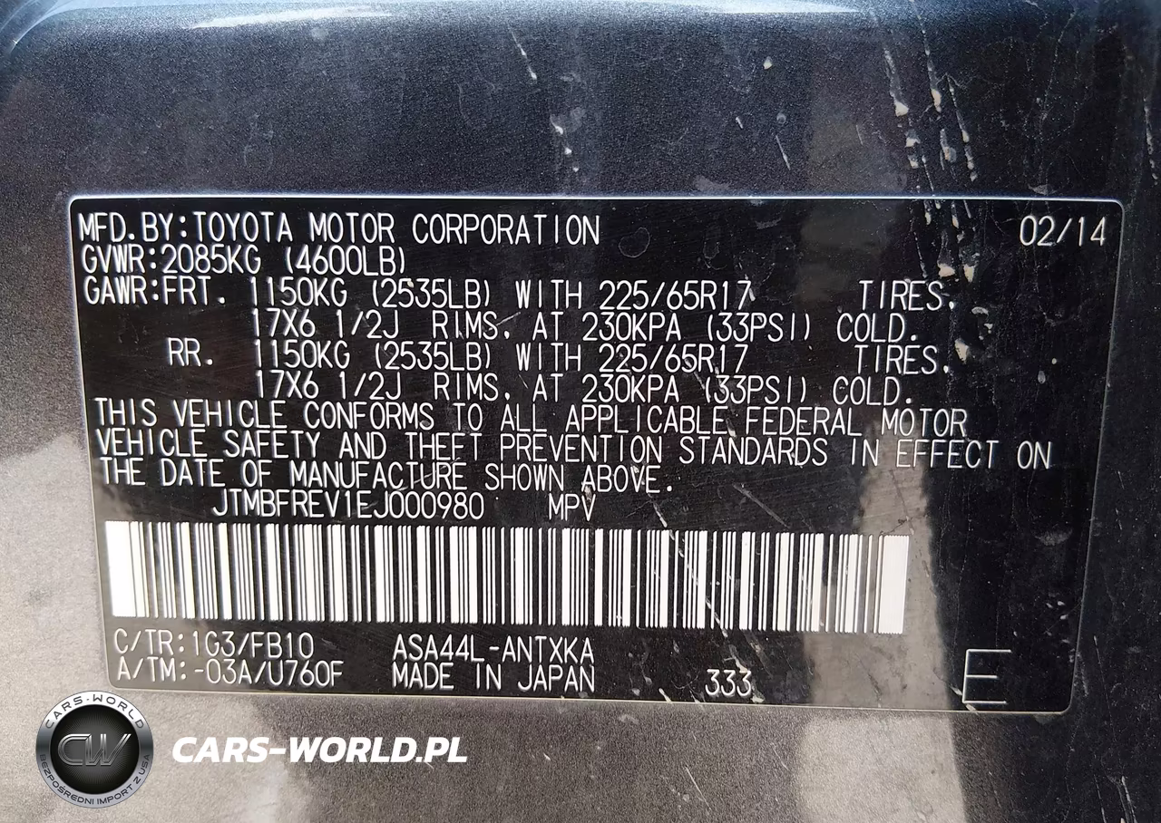 2014 Toyota Rav4 Le VIN:JTMBFREV1EJ000980 - 9