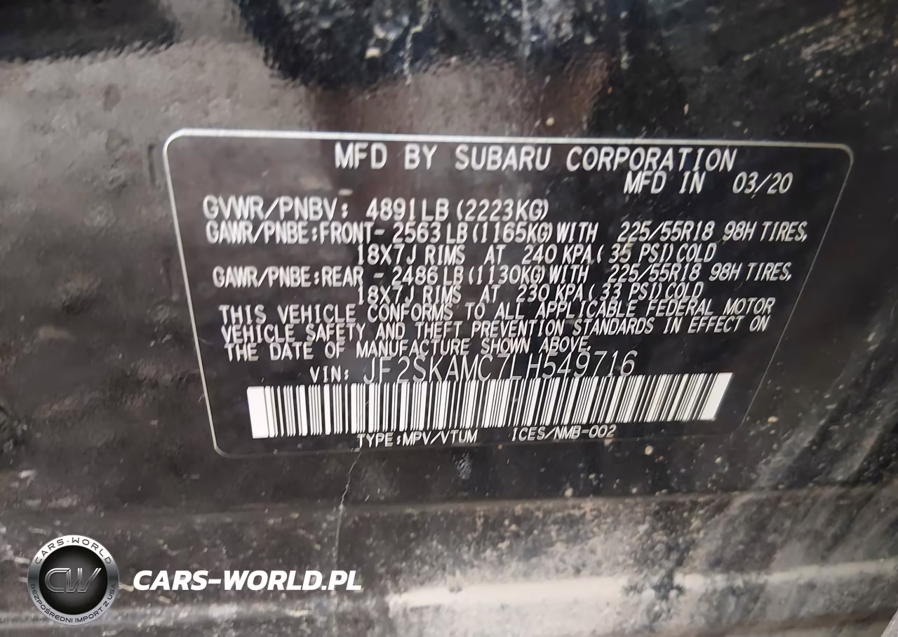 2020 Subaru Forester Sport VIN:JF2SKAMC7LH549716 - 9