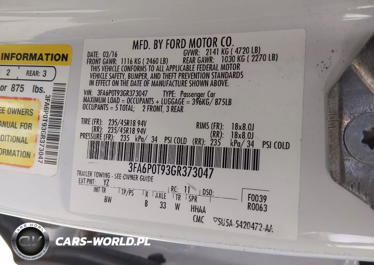 2016 Ford Fusion Se VIN:3FA6P0T93GR373047 - 9