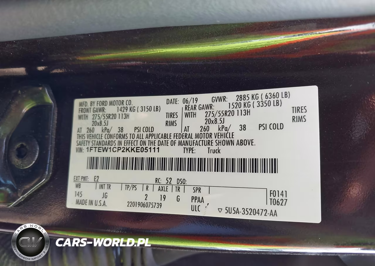 2019 Ford F-150 Xl VIN:1FTEW1CP2KKE05111 - 9