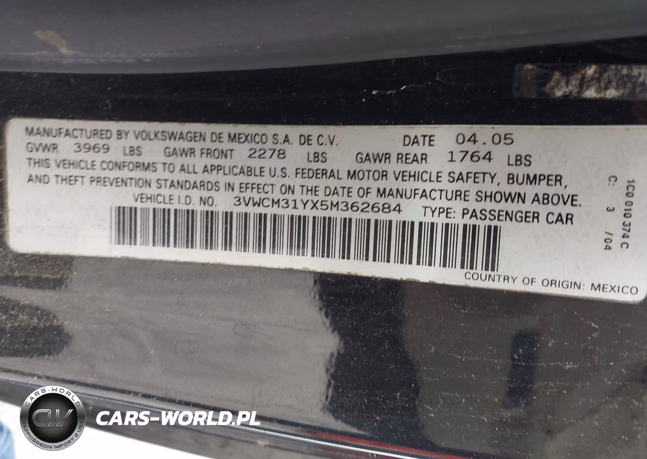2005 Volkswagen New Beetle Gls VIN:3VWCM31YX5M362684 - 9