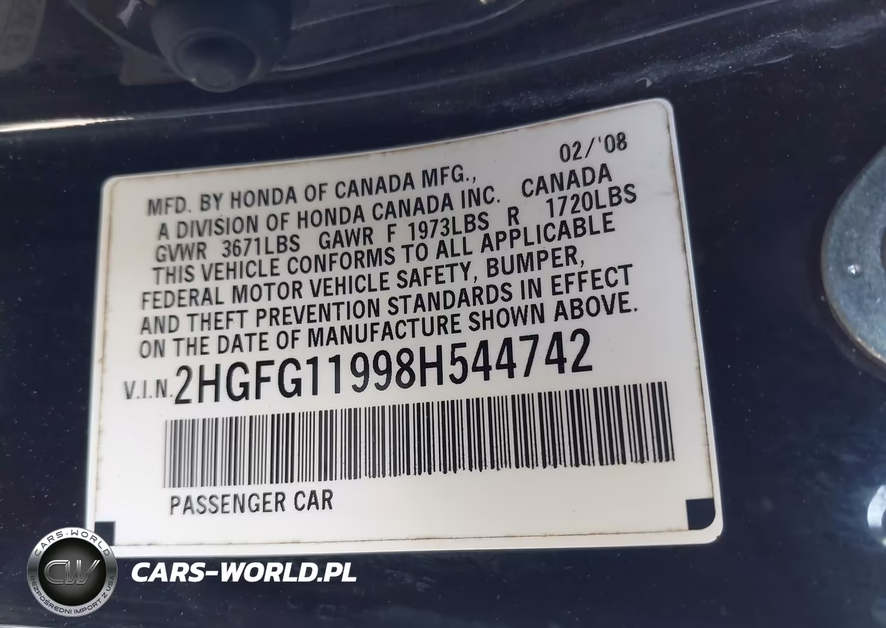 2008 Honda Civic Ex-L VIN:2HGFG11998H544742 - 9