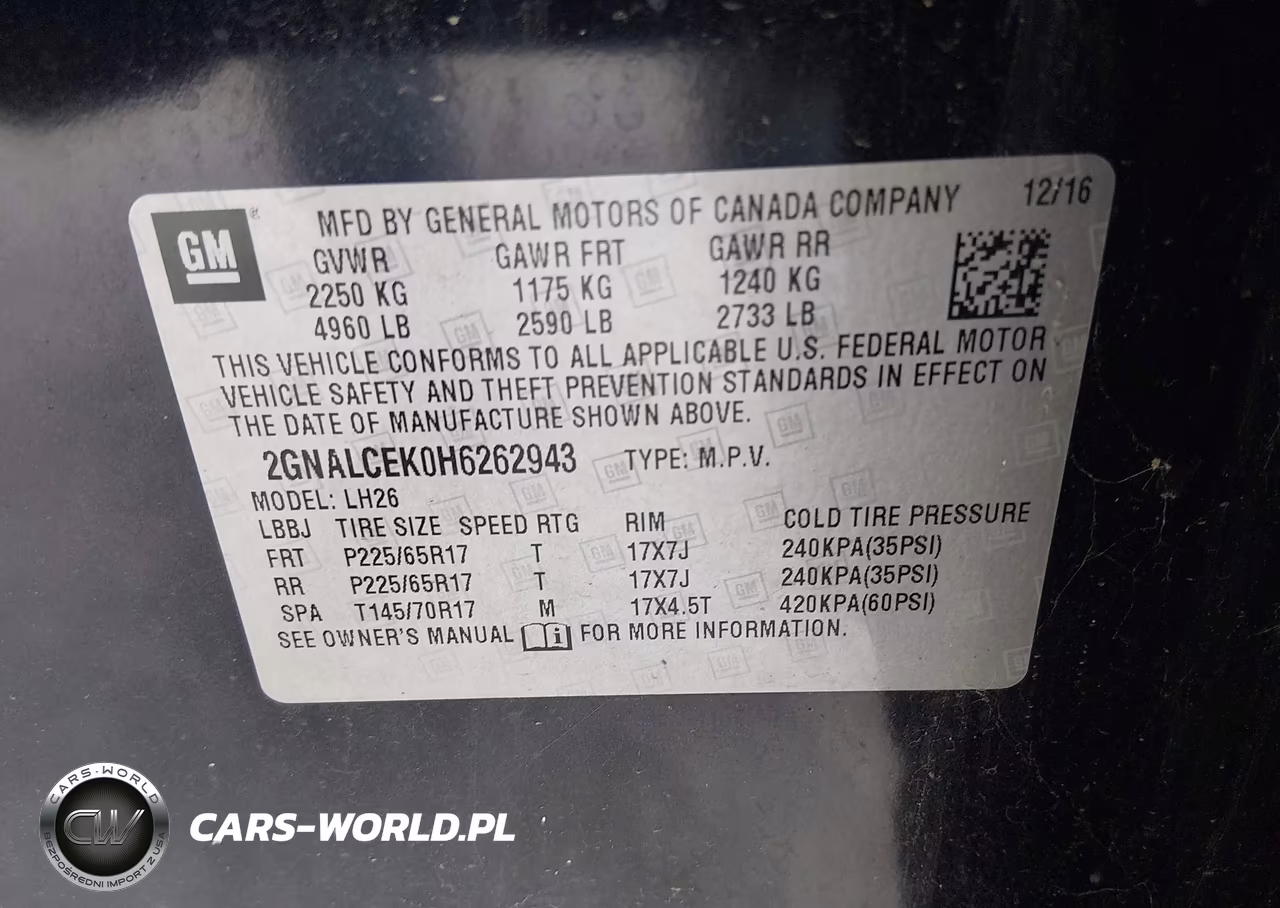 2017 Chevrolet Equinox Lt VIN:2GNALCEK0H6262943 - 9