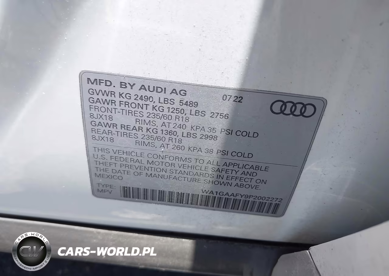 2023 Audi Q5 Premium 45 Tfsi S Line Quattro VIN:WA1GAAFY9P2002272 - 9