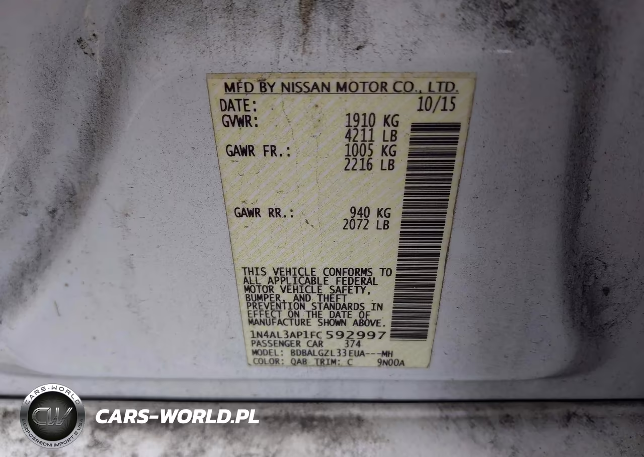 2015 Nissan Altima 2.5 S VIN:1N4AL3AP1FC592997 - 9