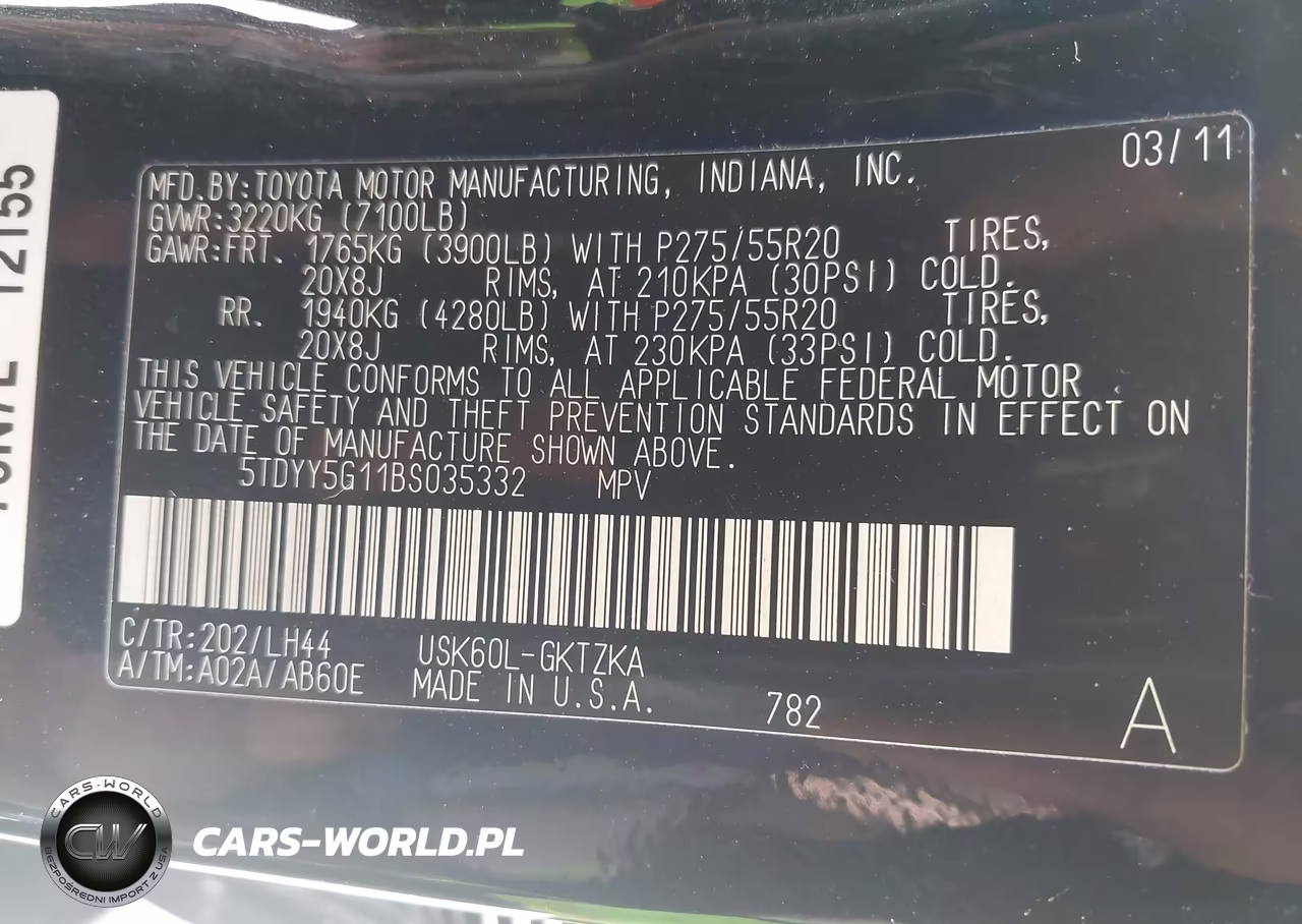 2011 Toyota Sequoia Platinum 5.7L V8 VIN:5TDYY5G11BS035332 - 9