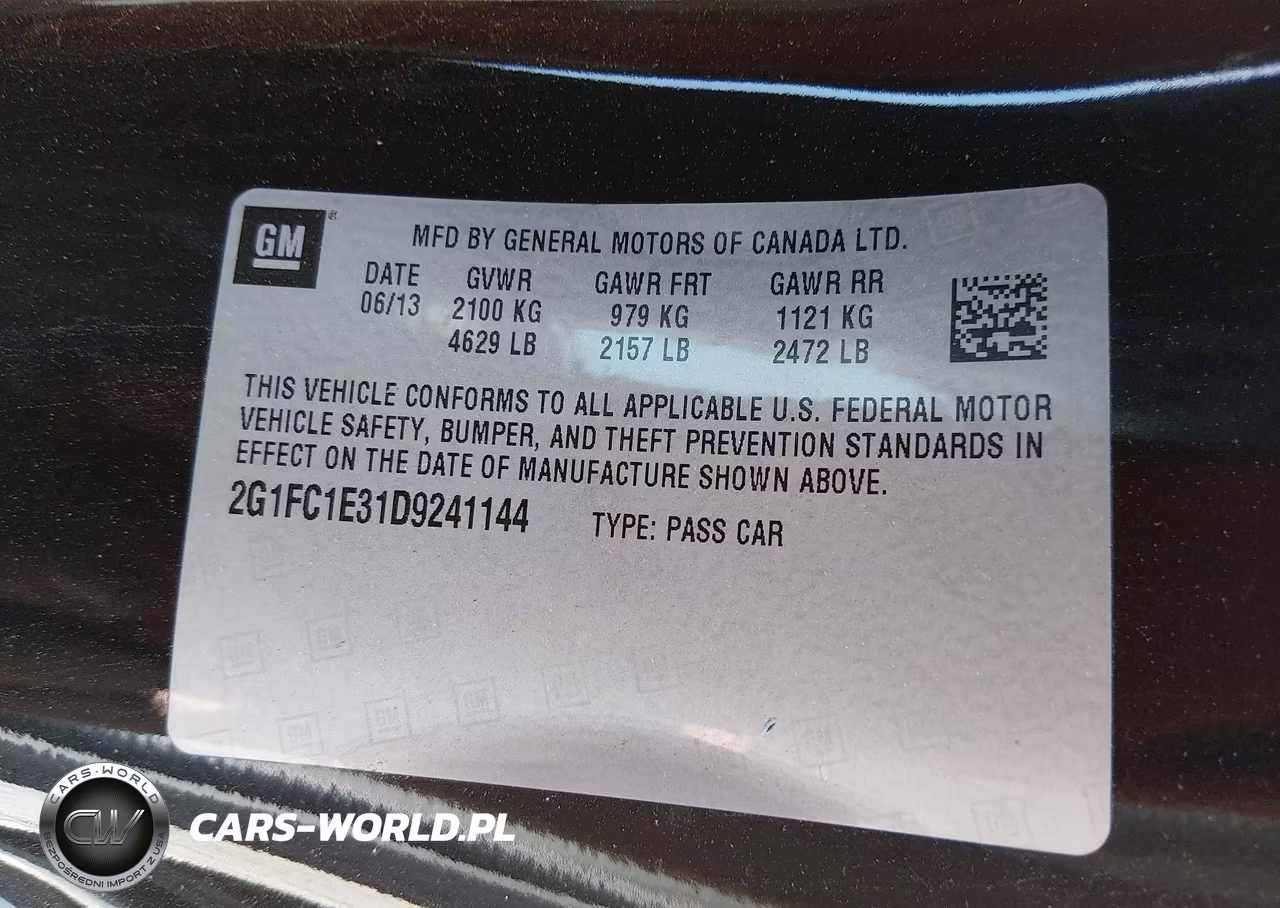 2013 Chevrolet Camaro 2Lt VIN:2G1FC1E31D9241144 - 9