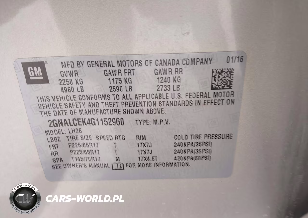 2016 Chevrolet Equinox Lt VIN:2GNALCEK4G1152960 - 9